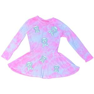 Firehouse hot pink tie dye twirl dress with Puppies girls size 2/3 NWOT